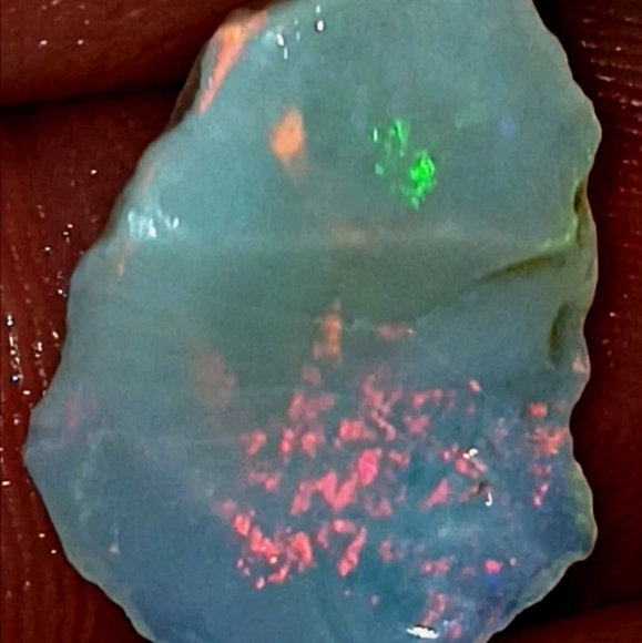 Australian Opal Rough 6.9 Carat Mintabie Red Flash Colorful - Picture 9 of 15